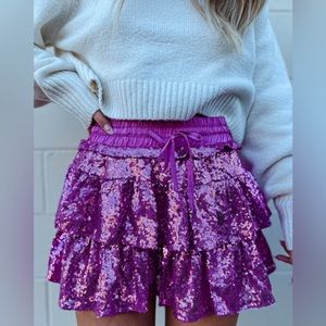 The Swank Company | Roxanne Sequin Ruffle Skort